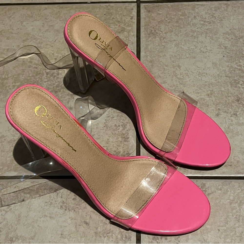 Pink Clear heels 7.5 Women’s